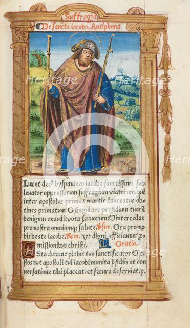 Printed Book of Hours (Use of Rome): fol. 100r, St. James the Greater, 1510. Creator: Guillaume Le Rouge (French, Paris, active 1493-1517).