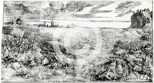 'Destruction of Pharaoh's Host in the Red Sea', 1549, (1937). Artist: Domenico dalle Greche