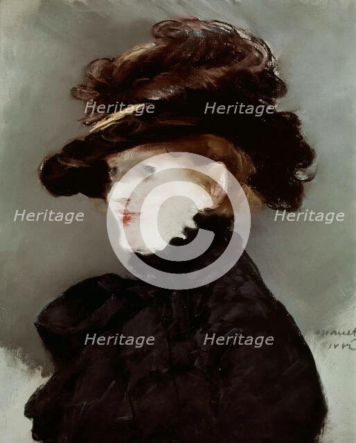 Méry Laurent in a Black Hat, 1882. Creator: Manet, Édouard (1832-1883).