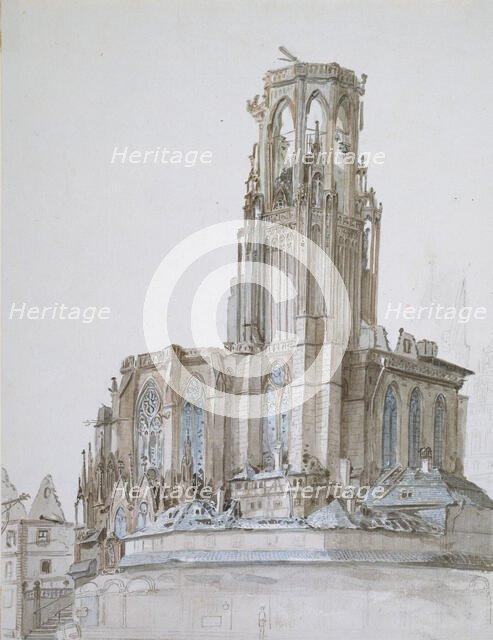 The Ruins of the Church of Our Lady in Mainz after the Siege of 1793, 1793. Creator: Georg Melchior Kraus.