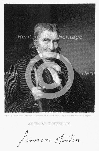 Simon Kenton, American frontiersman, 19th century. Artist: Richard W Dodson