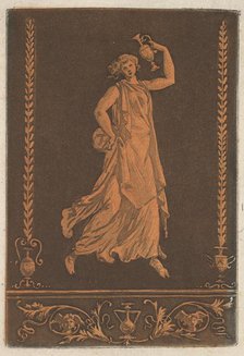 Jeune femme drapée, marchant de gauche à droit, portant un vase de métal (Young draped..., ca. 1784. Creator: Jean Jacques Lagrenee.