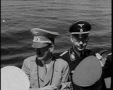 Adolf Hitler and Heinrich Himmler on Board an Italian Navy Battleship, 1937. Creator: British Pathe Ltd.