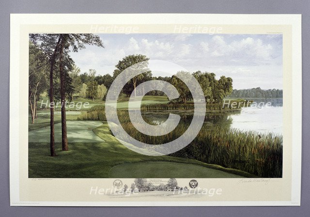 16th hole, Hazeltine National Golf Club, Chaska, Minnesota, USA, 1991. Artist: Linda Hartough