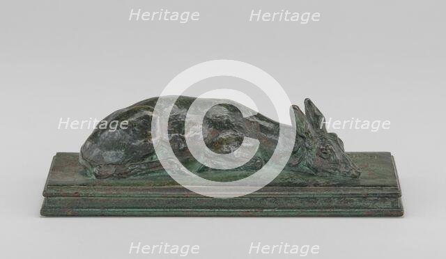 Fawn Reclining, model 1840, cast by 1874. Creator: Antoine-Louis Barye.