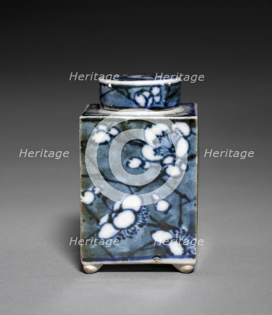 Pair of Tea Containers with Plum Blossoms, 1800s. Creator: Aoki Mokubei (Japanese, 1767-1833).
