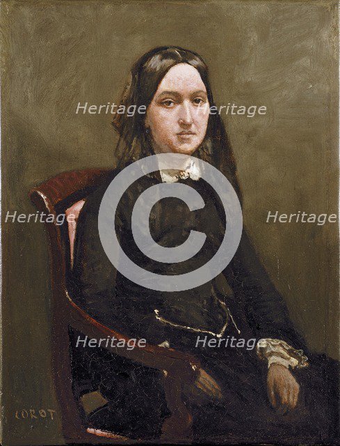 Mme Bison, 1852. Artist: Jean-Baptiste-Camille Corot.