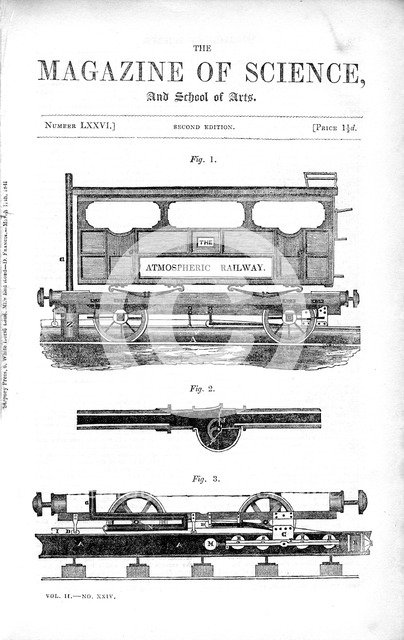 Clegg and Samuda's atmospheric railway, 1845. Artist: Unknown