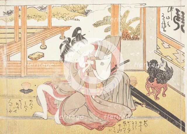 Untilted picture from a erotic album, Early 1770s. Creator: Isoda Koryusai.