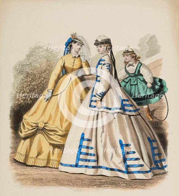 Fashion plate - Journal des Demoiselles VIII, 1865. Creator: Gilquin fils.