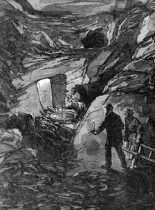 The Explorations at Jerusalem: rock-cut tunnel near the Fountain of the Virgin, 1869. Creator: Unknown.