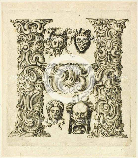 Letter H, 1630. Creator: Pierre Aubry.