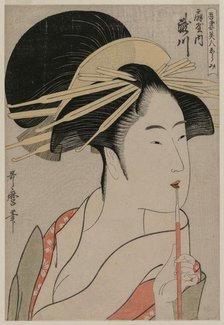 The Courtesan Takigawa of Ogiya (from the series A Selection of Beautiful Women...), c. 1798. Creator: Kitagawa Utamaro (Japanese, 1753?-1806).