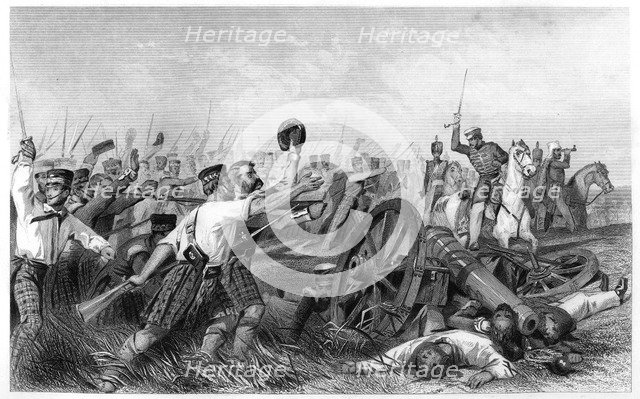 'Charge of the Highlanders before Cawnpore, under General Havelock', 1857, (c1860). Artist: Unknown