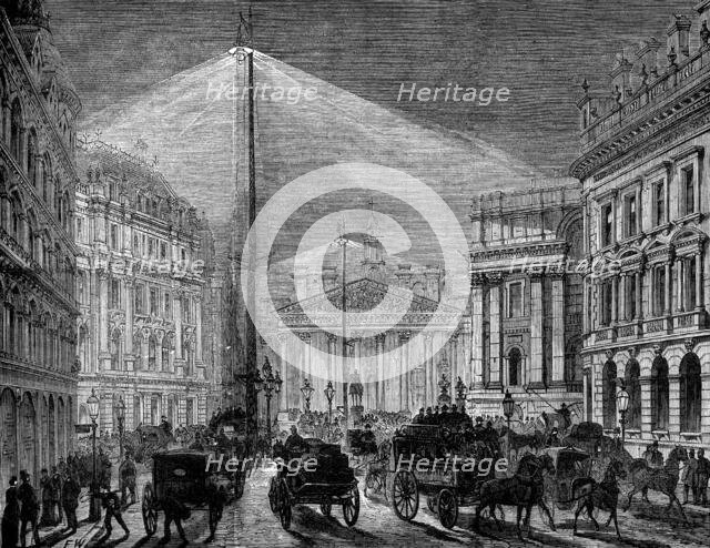 The Electric Light at the Mansion-House, 1881.  Creator: Unknown.