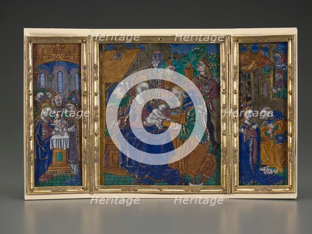 Triptych: Circumcision, Epiphany, Nativity, about 1490. Creator: Master of the Orleans Triptych.