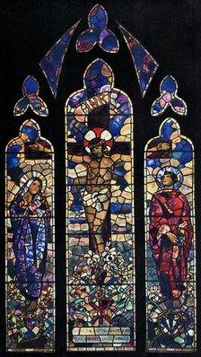 Memorial window in the parish church of Chipping Ongar, Essex, 1929. Artist: Leonard Walker