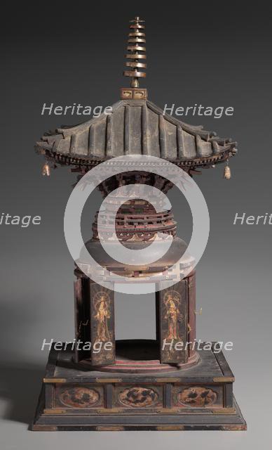 Many-Jeweled Stupa Reliquary (Tahoto shari yoki), early to mid 1300s. Creator: Unknown.