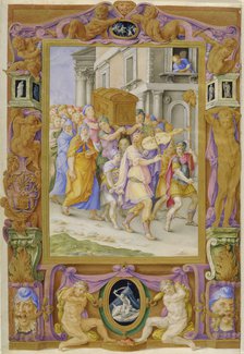 King David dancing before the Ark of the Covenant, c.1540.