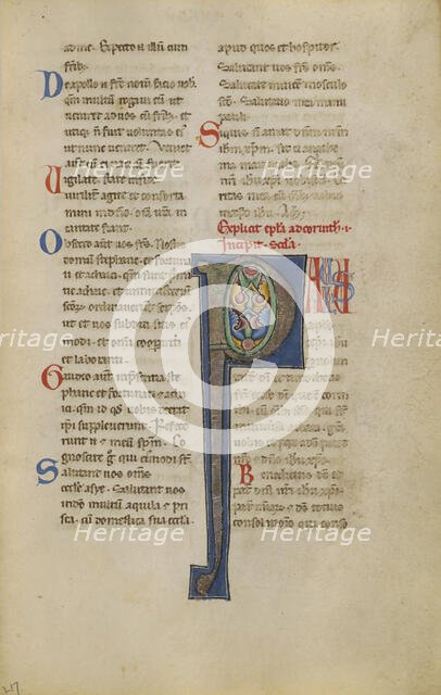 Decorated Initial P; New Testament, late 12th century. Creator: Unknown.