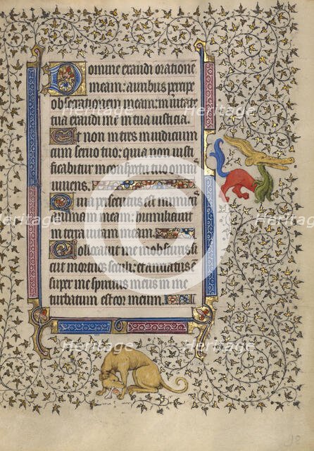 Decorated Text Page; Book of Hours, about 1410. Creator: Unknown.
