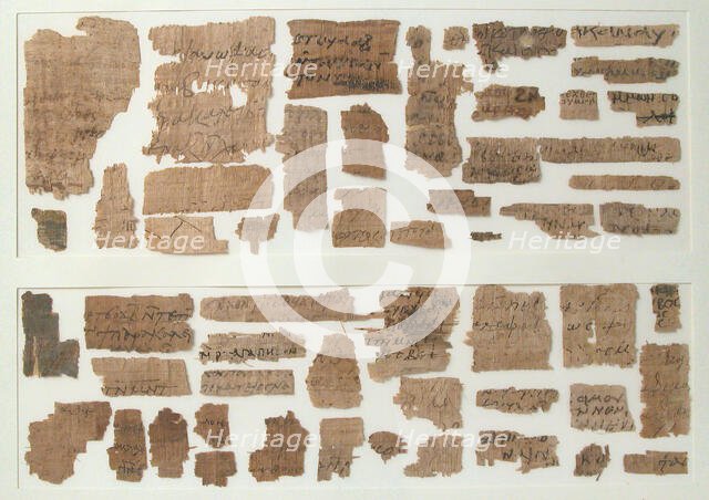 Papyri Fragments, Coptic, 7th century. Creator: Unknown.