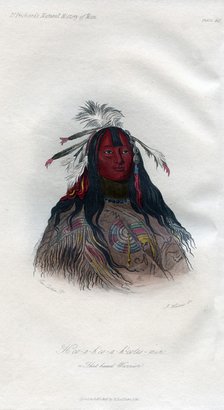 'Heo-a-h'co-a-h'-cotes-min, a Flat head Warrior', 1848.Artist: Harris