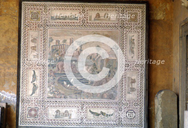 Rome Mosaic of Animals drinking, c3rd-5th century. Artist: Unknown.