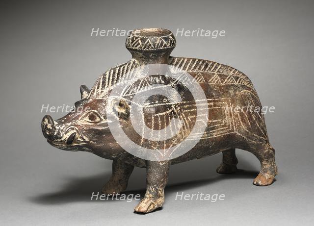 Vessel in the Shape of a Wild Boar, 700-500 BC. Creator: Unknown.
