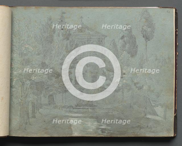 Album with Views of Rome and Surroundings, Landscape Studies, page 05a: "Saint Isidoro". Creator: Franz Johann Heinrich Nadorp (German, 1794-1876).