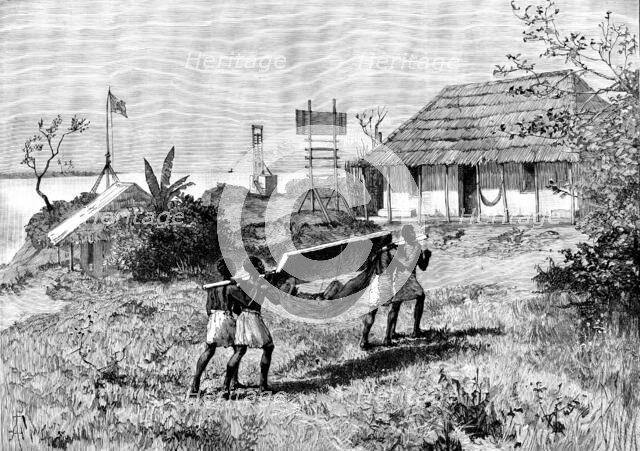 Portuguese in East Africa: signalling post for steamers, and Senhor Pinto’s house, Chilvane..., 1890 Creator: Amedee Forestier.