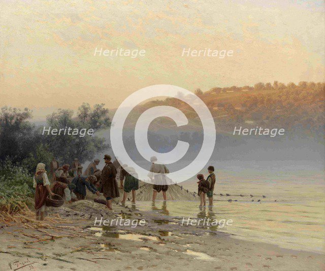 Fisherman on the Dnepr, 1898. Artist: Sergeyev, Nikolay Alexandrovich (1855-1919)