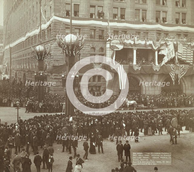 The Columbian Parade Oct 20th, 1892 Forming of parade on lake front 100,000 people..., 1892. Creator: John C. H. Grabill.