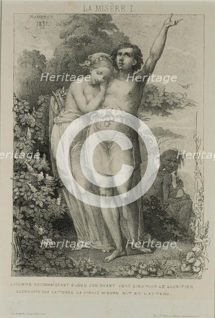 Plate One from Misery, 1851. Creator: Charles Rambert.