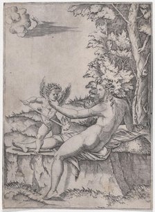 Venus and Eros, ca. 1514-36. Creator: Agostino Veneziano.
