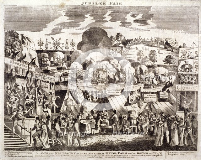 Jubilee Fair, Hyde Park, London, 1814. Artist: Anon