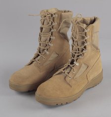 Combat boots worn by Andre M. Jones during the Iraq War, 2003. Creator: Belleville Shoe Manufacturing Company.