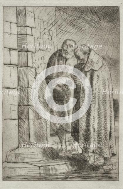 St. Pierre et St. Paul à la porte de M. Richard. Creator: Alphonse Legros (French, 1837-1911).