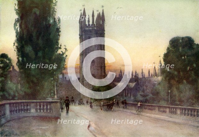 Magdalen bell tower, Oxford, Oxfordshire, 1924-1926. Artist: George F Nicholls