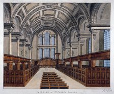 Interior view looking east, St James's Church, Piccadilly, London, 1806.                             Artist: Frederick Nash