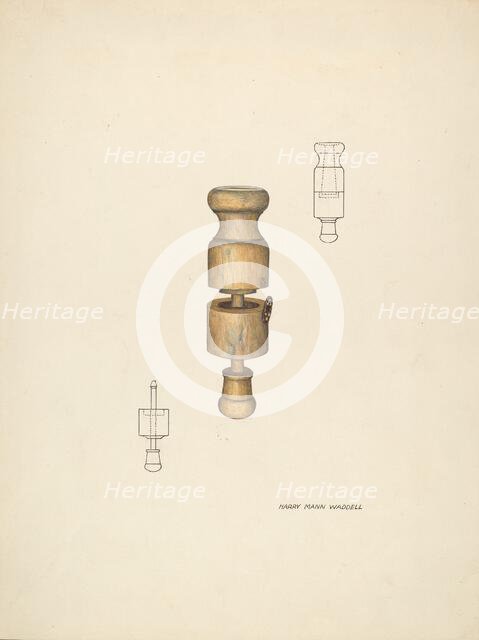 Butter Mold, c. 1940. Creator: Harry Mann Waddell.