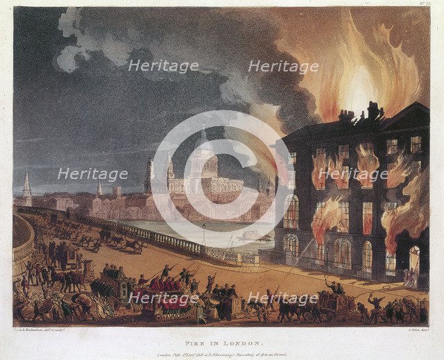 'Fire in London', 1791. Artist: Thomas Rowlandson