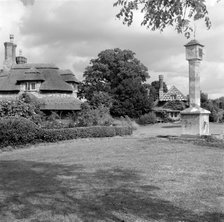 Sundial and cottages in Hallen Road, Blaise Hamlet, Henbury, Bristol, 1945. Artist: Eric de Maré