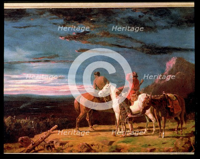  'Party of explorers'. Oil on canvas, 1851, by William Tylee Ranney.