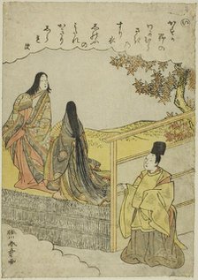 I: Coming of Age, from the series "Tales of Ise in Fashionable Brocade Pictures..., c. 1772/73. Creator: Shunsho.
