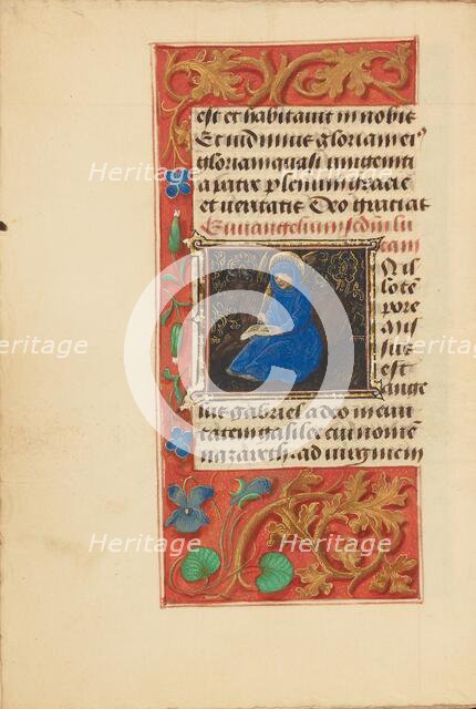 Initial I: Saint Luke; Crohin-La Fontaine Hours, (about 1480-1485?). Creators: Master of the Dresden Prayer Book, Workshop of the Master of the Dresden Prayer Book.