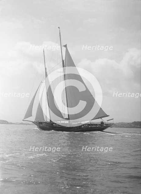 The schooner 'Allah Karim', 1912. Creator: Kirk & Sons of Cowes.