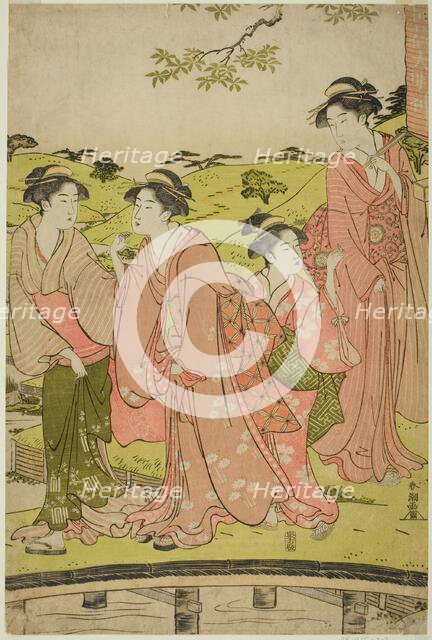 Women Visiting an Inari Shrine, c. 1780/1801. Creator: Katsukawa Shuncho.