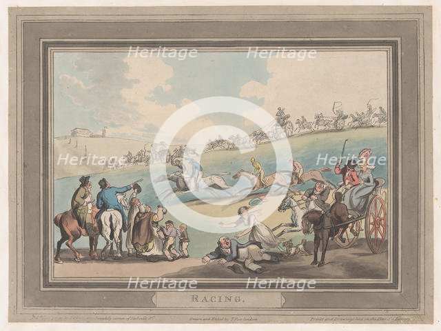 Racing [The Start], January 1, 1799., January 1, 1799. Creator: Thomas Rowlandson.