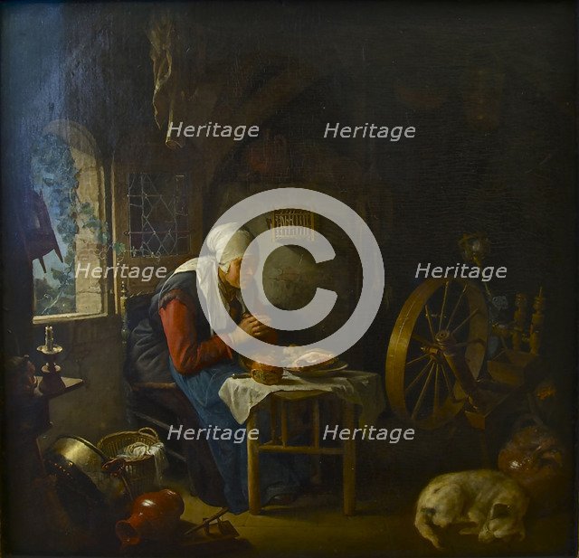 The Prayer of the Spinner, 1645. Artist: Dou, Gerard (Gerrit) (1613-1675)